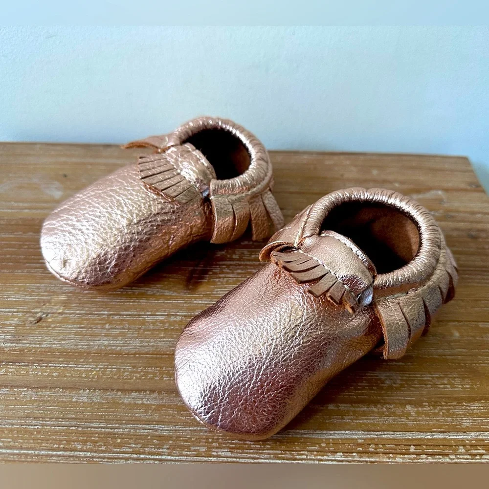 NEW! Freshly Picked | Infant 5 | Rose Gold Metallic Moccasins